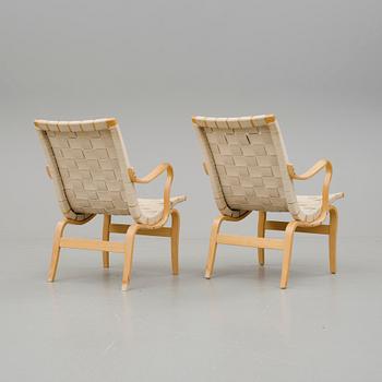 FÅTÖLJER, 2 st, "Eva", Bruno Mathsson, Dux, 1900-talets andra hälft.
