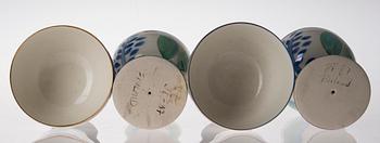 BÄGARE PÅ FOT, 2+2 st, keramik, signerad JT Finland -87.