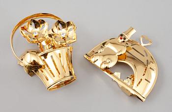 JULDEKORATIONER, 9 st samt PÅSKDEKORATIONER, 2 st, Georg Jensen, 1900/2000-tal.