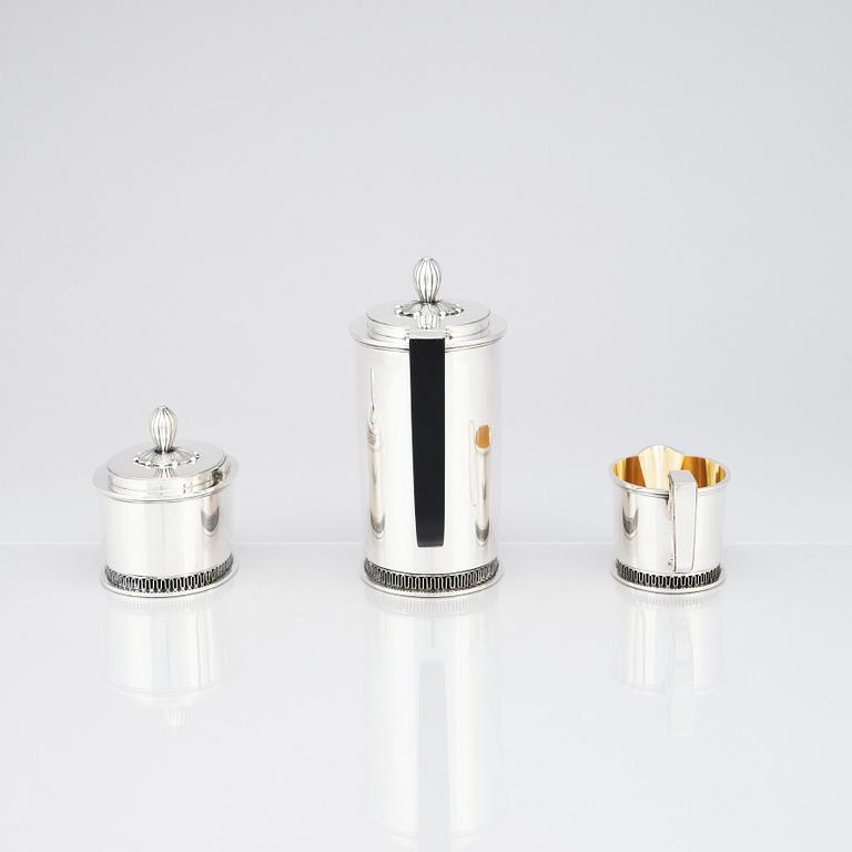Carl Fredrik Carlman, kaffeservis, 3 delar, Stockholm 1947.