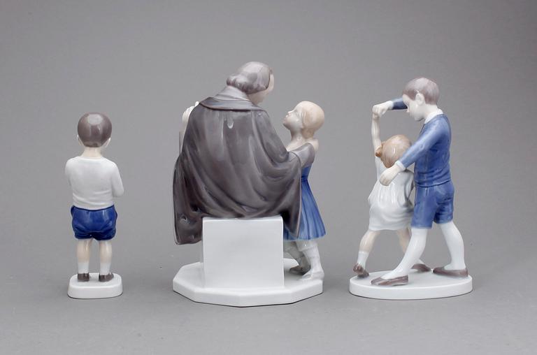 FIGURINER, 3 st, porslin, Bing & Gröndahl.