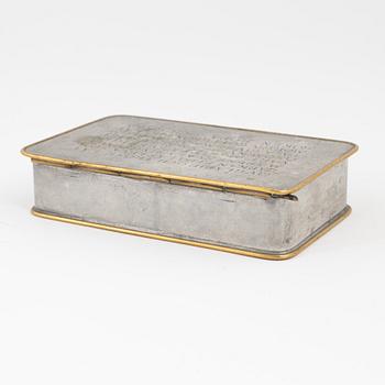 Firma Svenskt Tenn, a pewter box, Stockholm, 1964, model 364.
