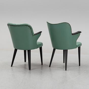 A pair of armchairs, mid 20th Century.