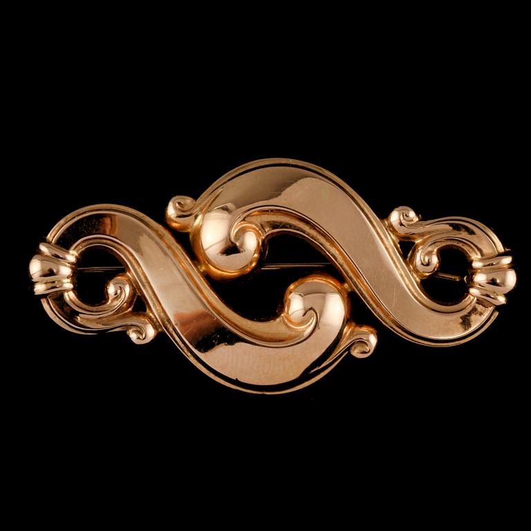 BROSCH, 18k guld, Ceson, Göteborg, 1935. Vikt 7 g.