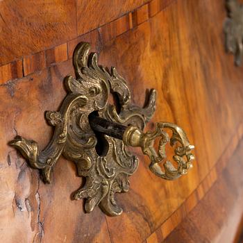 A rococo chest of drawers, mid 18th Century.