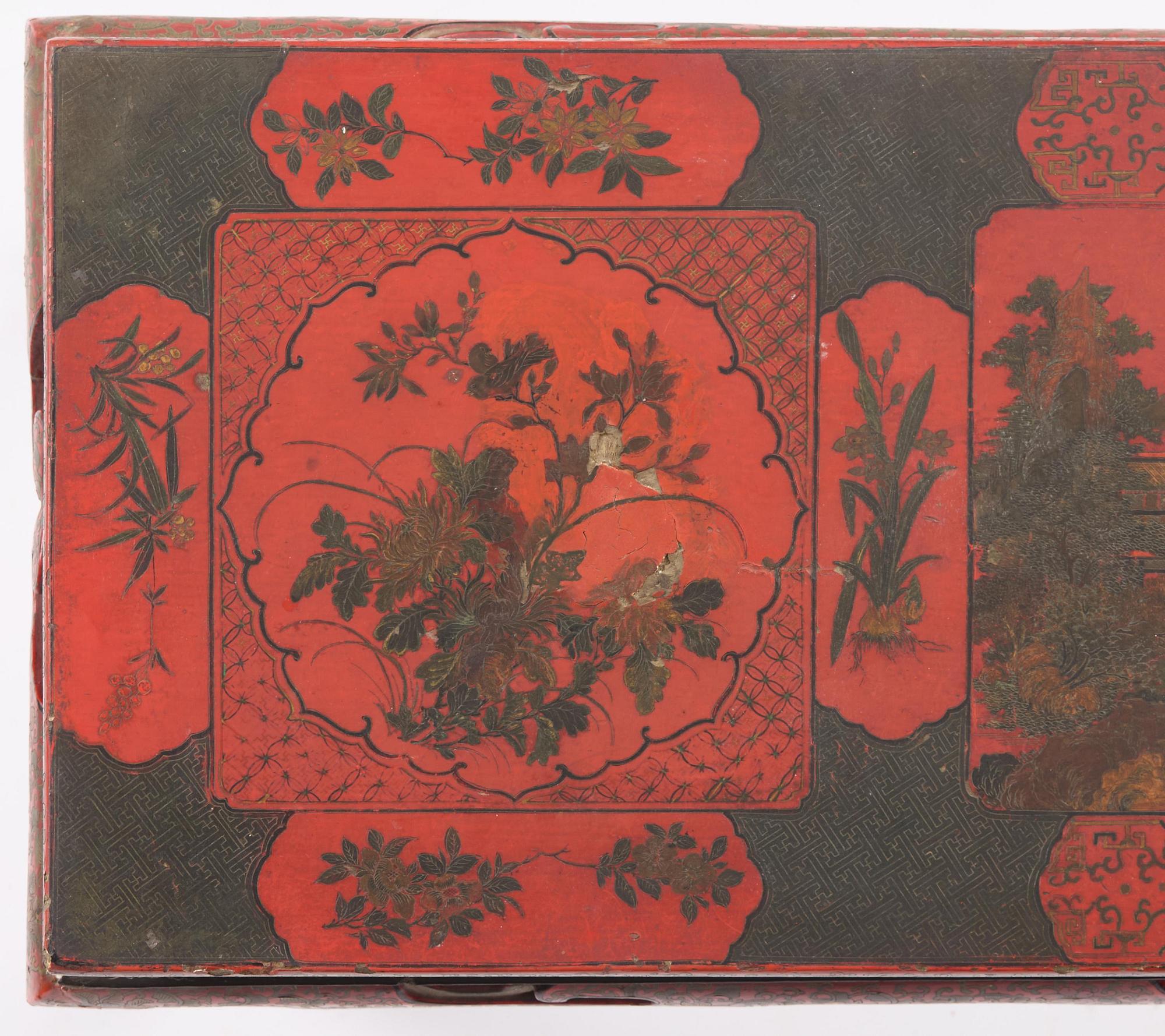 Altarbord, röd lack. Qingdynastin.