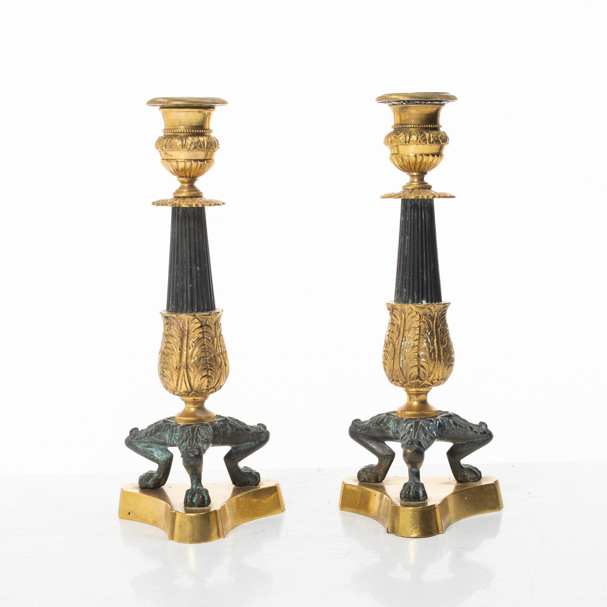 Candelabra, a pair. Late Empire style, late 19th century.