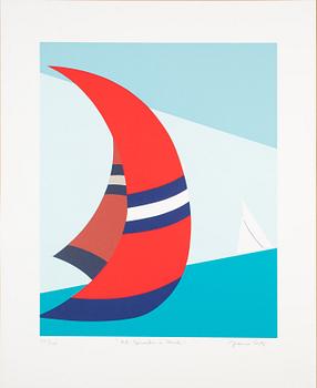 Franco Costa, "Red spinnaker in Florida", "Newport's sunset", "Regatta", "Tailwind" (4).