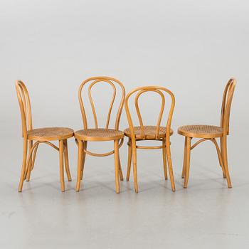 A SET OF 5 THONET STYLE CHAIRS AND 2 STOOLS, end of 20th century.