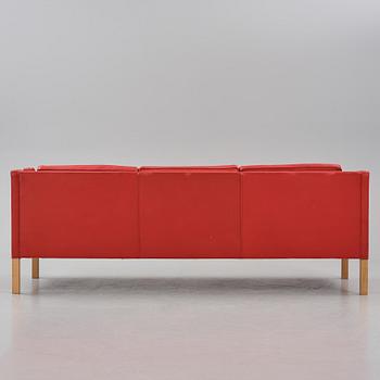 Børge Mogensen, a leather upholstered three-seated sofa, Fredericia Furniture, Denmark.