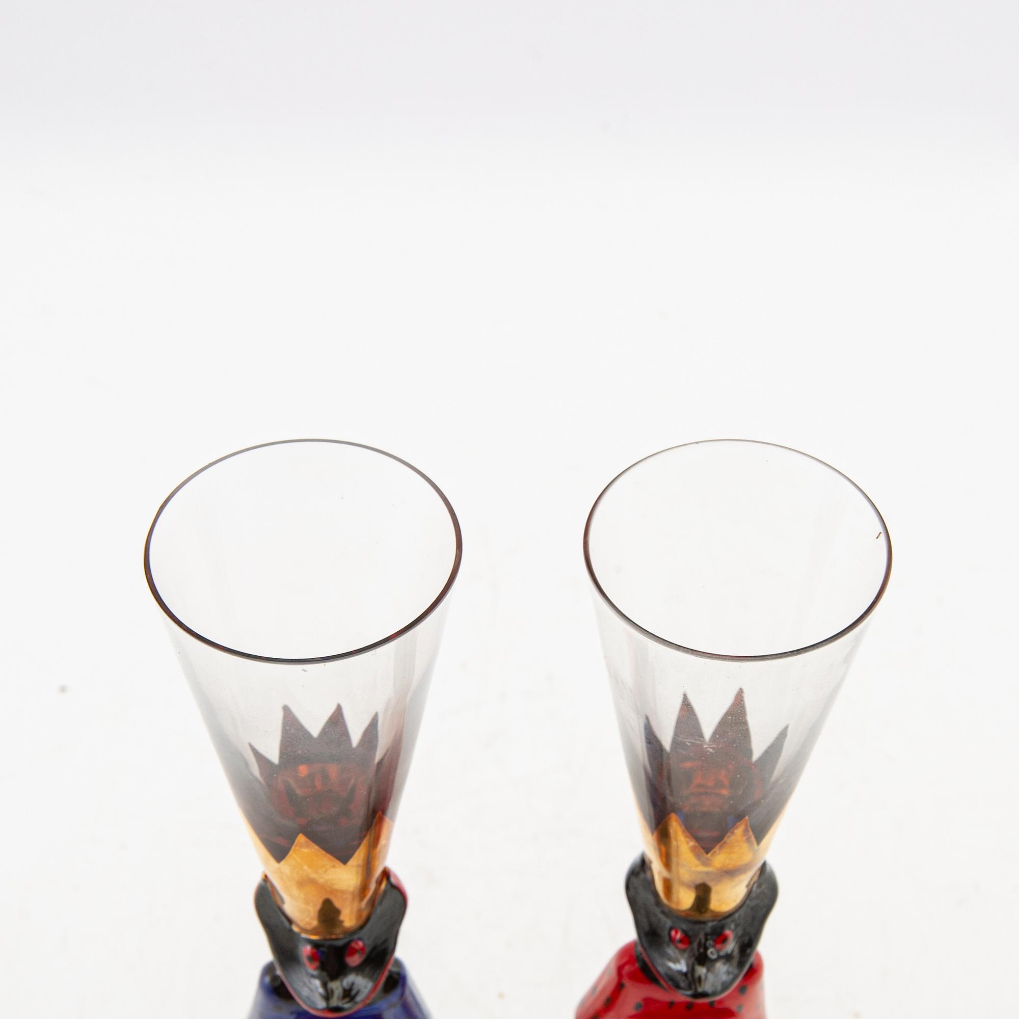 Gunnar Cyrén, snapsglas 8 st"Nobel" Orrefors signerade.