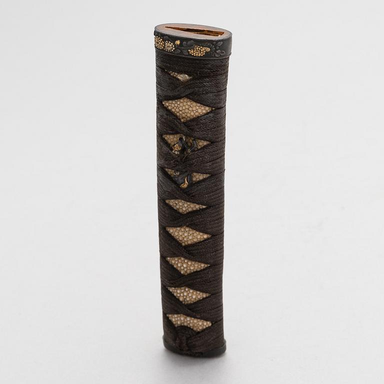 Japanese sword mountings, tsuba and tsuka.