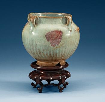 1413. A large Chün-glazed jar, Song dynasty (960-1279).