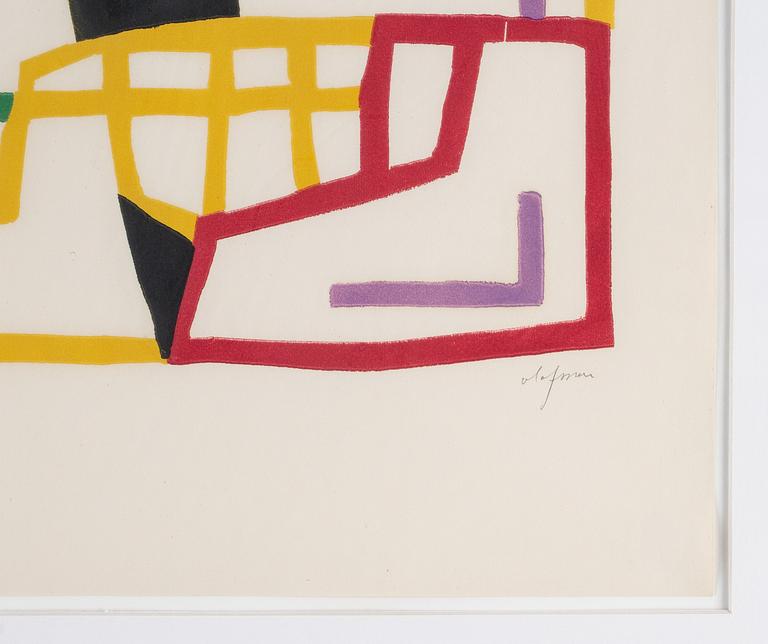 Pierre Olofsson, linocut, signed and numbered 56/90.