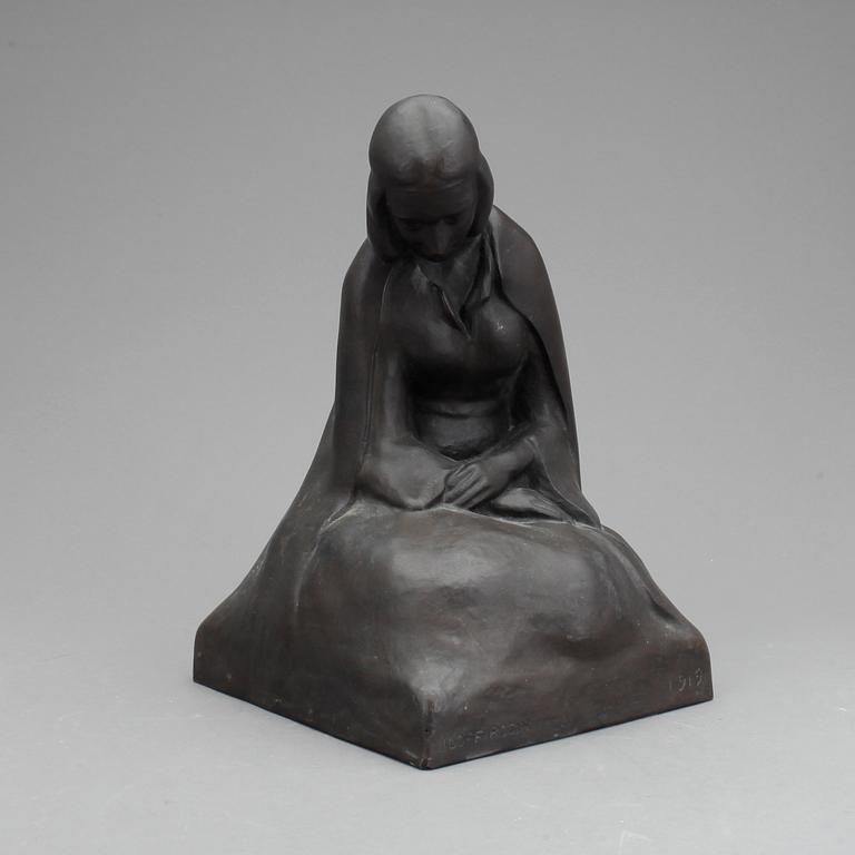 IDOFF ROSIN, skulptur, brons, Otto Meyers konstgjuteri, signerad och daterad 1919.