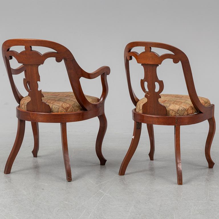 A set of seven 19th century chairs.