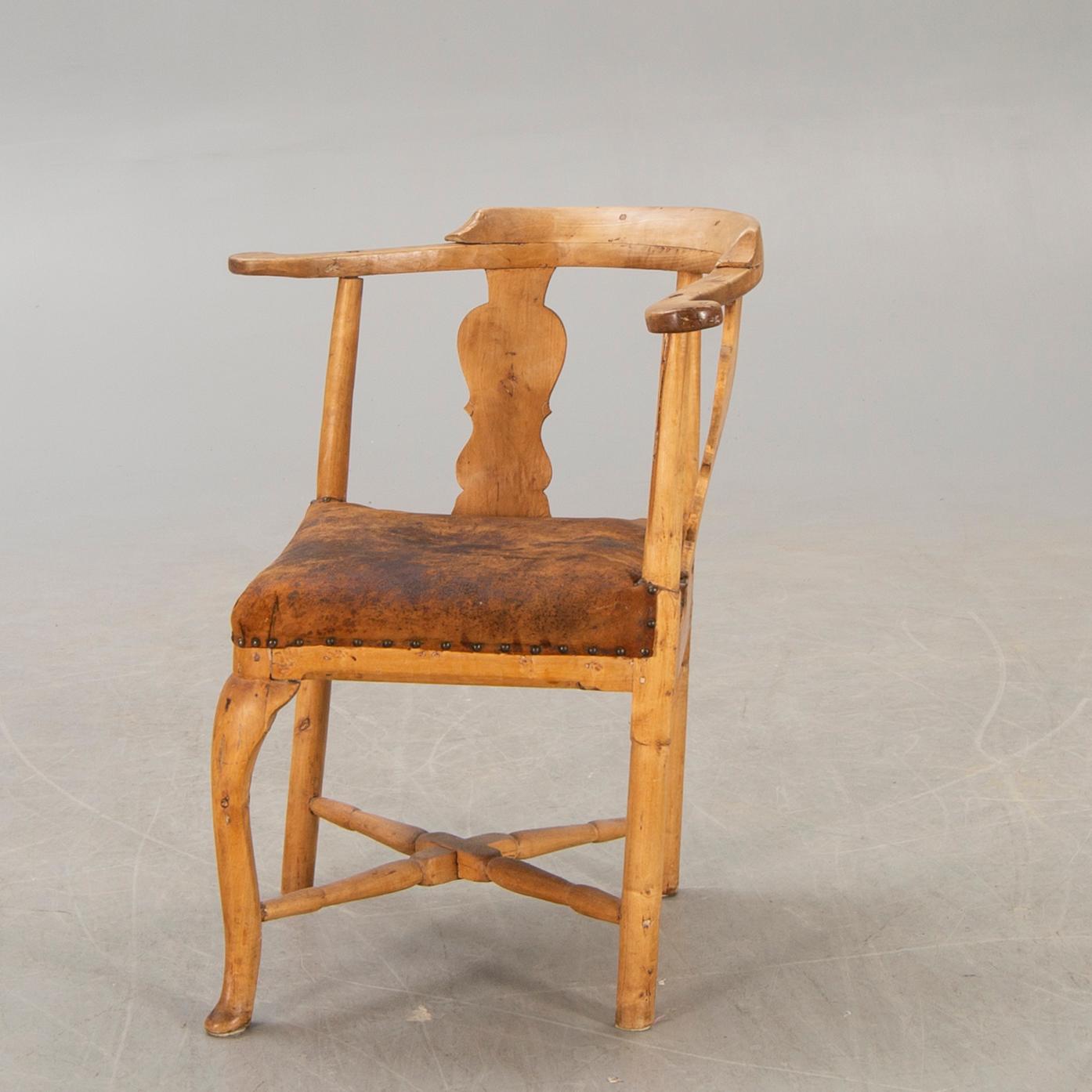 A Swedish Rococo chair mid 1700s.