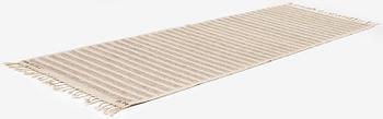 Barbro Nilsson, 'Randig med tvist, grå', flat weave, c. 266,5 x 91 cm, signed AB MMF BN.