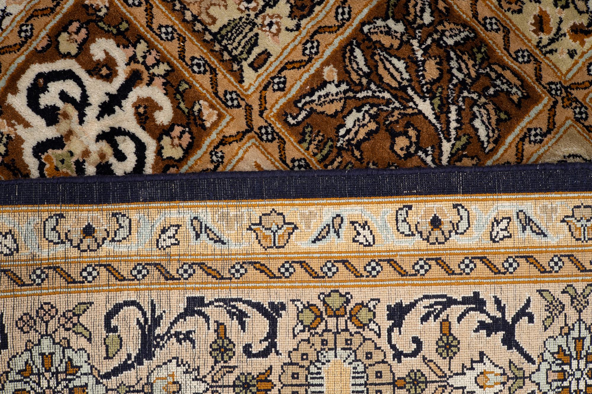 Rug, silk Qum, ca 187 x 124 cm.