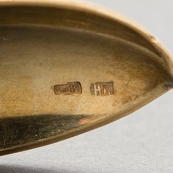 SIX SILVER SPOONS, Moscow ca 1900, Nikolai Pavlov.