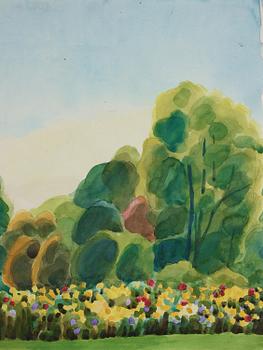 Josef Frank, akvarell, Regents Park.