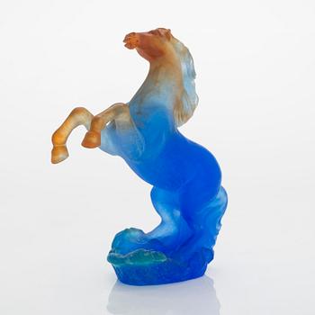 A signed glass figure by Daum, France, modern production.