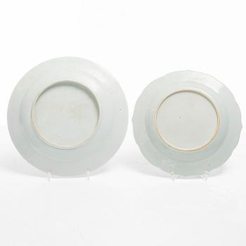 Tallrikar, 4 st, porslin, Kina, 1700/1800-tal.