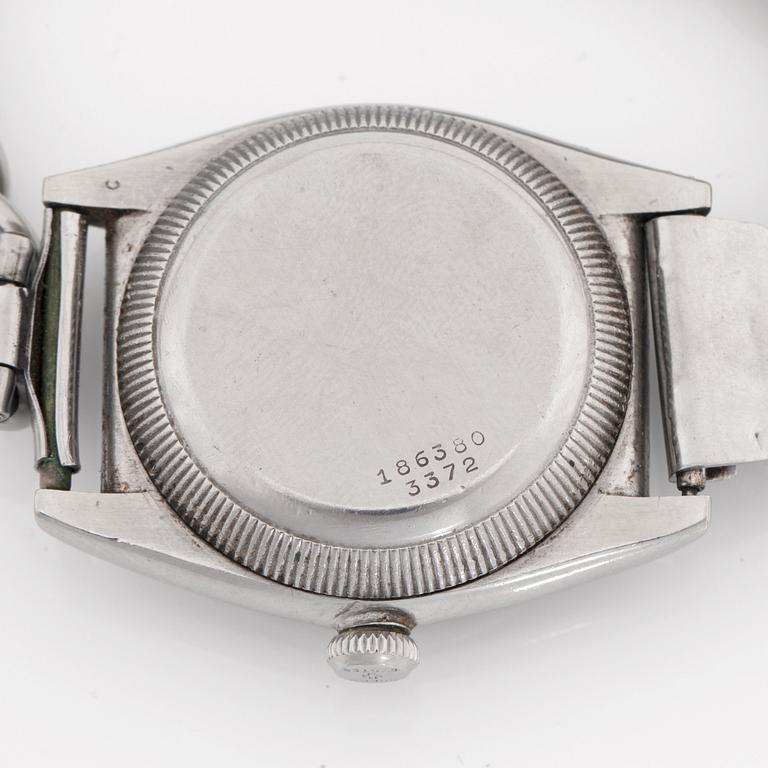 A Rolex Oyster Perpetual 'bubbleback', men's wristwatch, in a 32 mm stainless steel case from ca 1938.