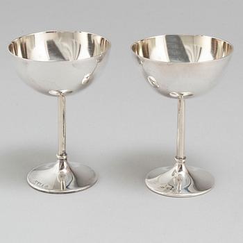 A set of twelve silver cocktail glasses, mark of K Andersson, Stockholm 1929.