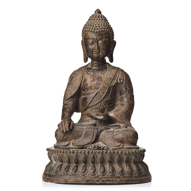 SHAKYAMUNI BUDDHA, brons. Troligen 1900-tal.