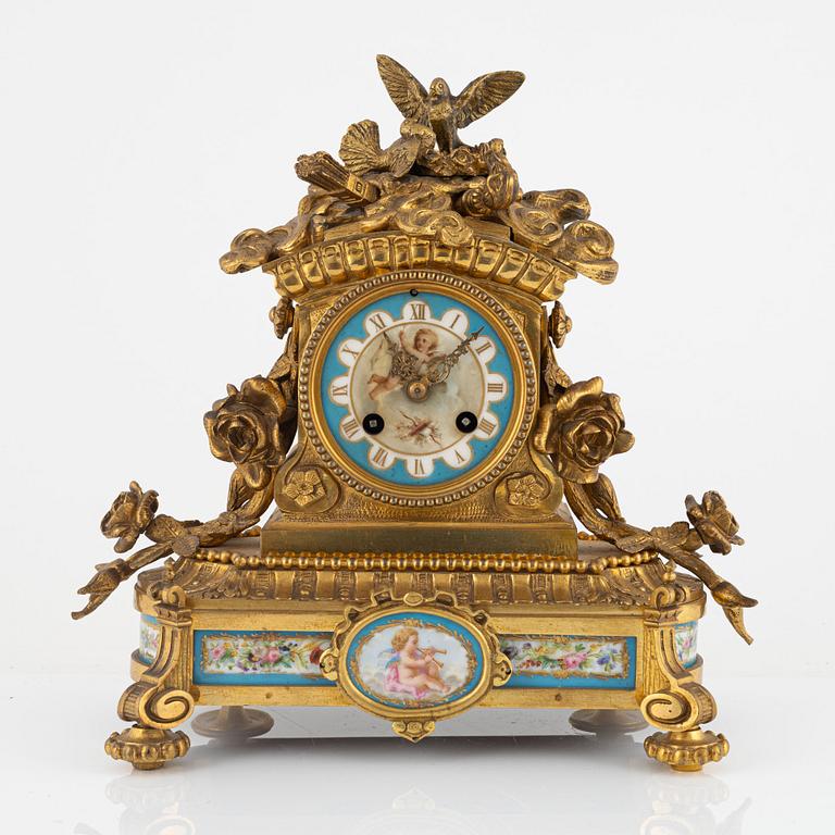 A Louis XVI-style mantel clock, later part of the 19th Century.