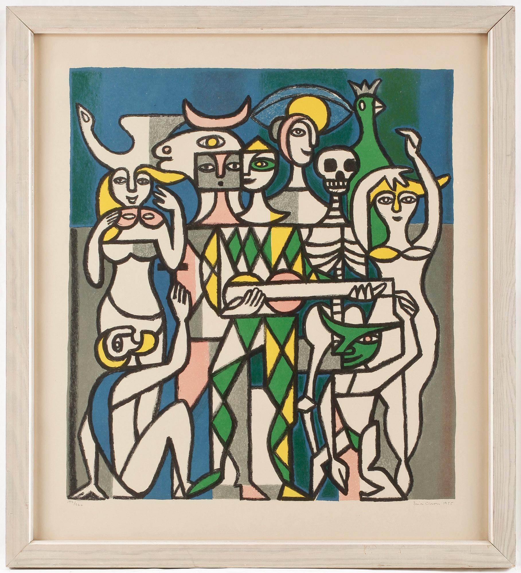 ERIK OLSON, litografi, signerad samt daterad 1955, numrerad 192/260.