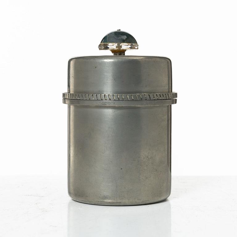 Firma Svenskt Tenn, probably Estrid Ericson & Nils Fougstedt, a pewter lidded jar, Stockholm, 1954.