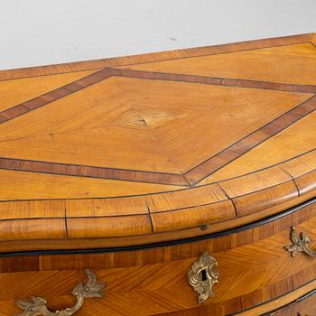 A Swedish parquetry rococo commode, Stockholm, later part 18th century.