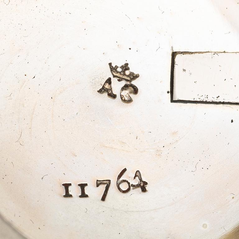 A silver Louis XV pocket watch by  Duchene & Compagnie, Geneva, mid 18th century.