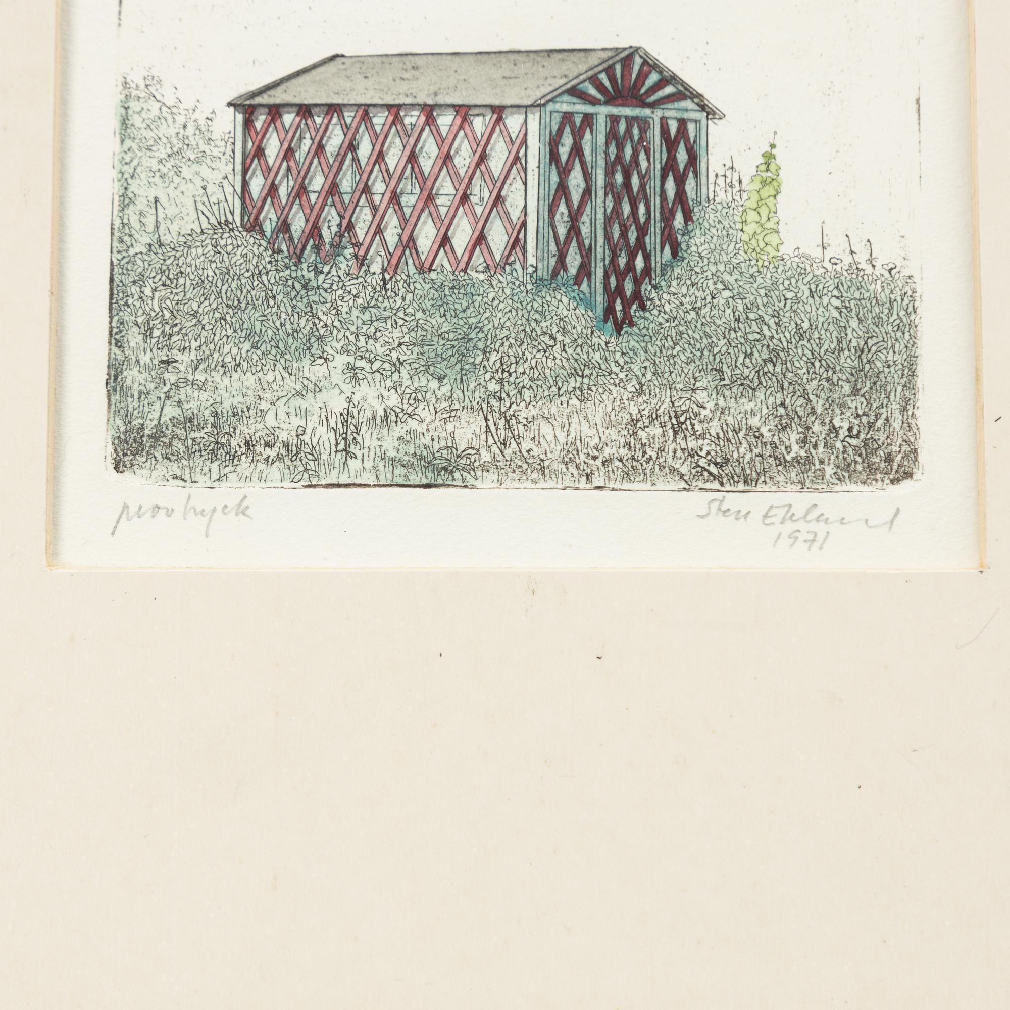 Sten Eklund, "Ett av husen vid 4 på bild 3".