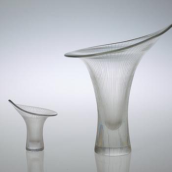 TAPIO WIRKKALA, vaser, 2 st, "Kantarelli", Iittala, Finland.