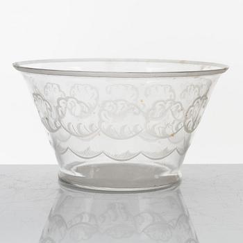 Simon Gate, skål, "Molnet", Orrefors,