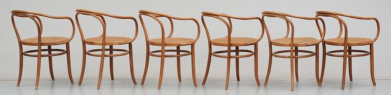 STOLAR, 6 st, Thonet-stil, 1900-talets mitt - andra hälft, (Modell 209).