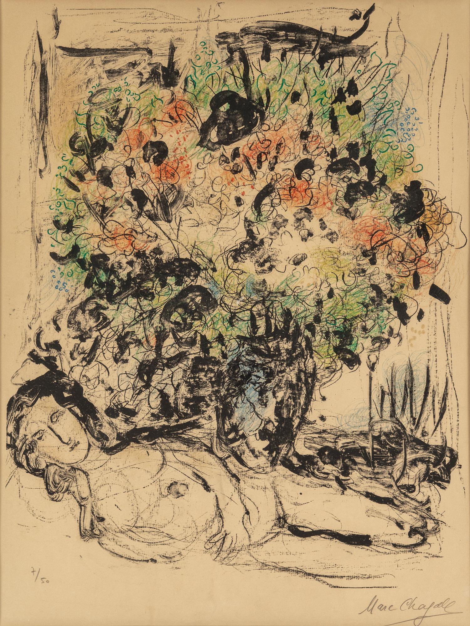 MARC CHAGALL, lithograph in colours, 1972,  signed in pencil and numbered 7/50.