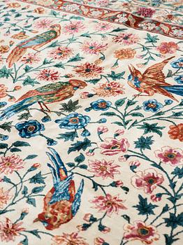 A CARPET, "Golo Bolbol" (="Flower and bird"-motive), a silk Esfahan figural, ca 337 x 243,5 cm, Mohammad Seirafian.