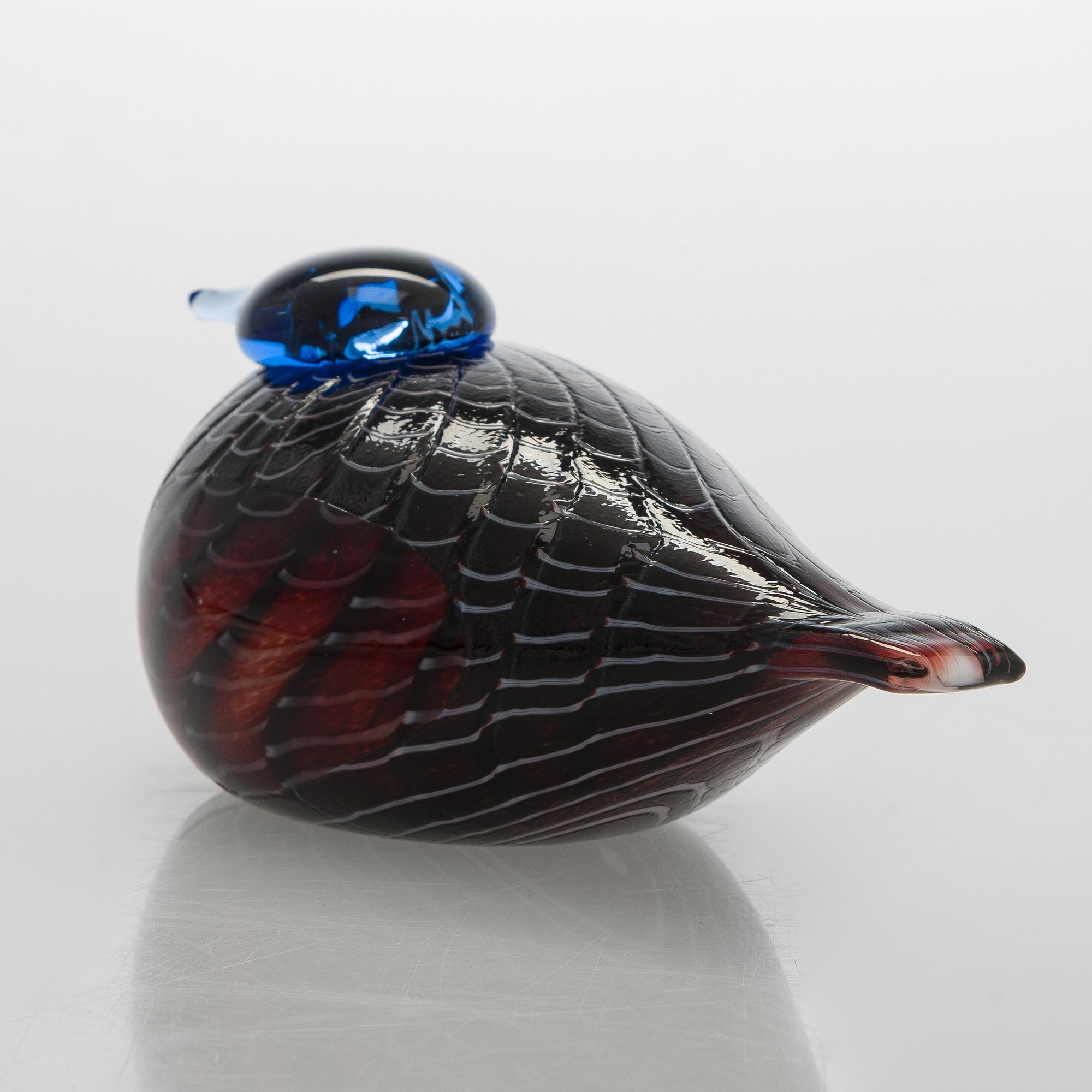 Oiva Toikka, lasilintu, signeerattu Oiva Toikka Nuutajärvi Notsjö Turun Sanomat.