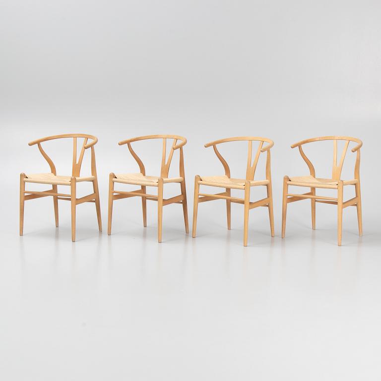 Hans J. Wegner, stolar, 4 st, "Y-stolen", modell CH-24, Carl Hansen & Søn, Danmark.