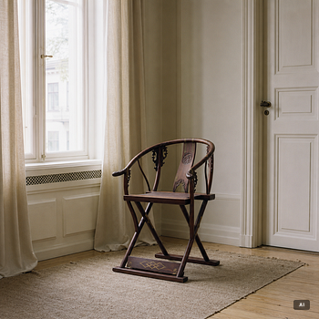 A Chinese hardwood folding chair, 20th century.