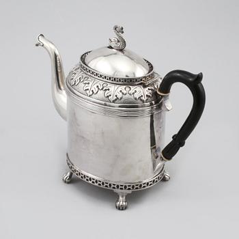 TEKANNA, nysilver, Carl Andreas Kjernås, Göteborg, omkring sekelskiftet 1900.