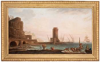 419. Johan Sevenbom, Cappriccio av en mediteriansk hamn.