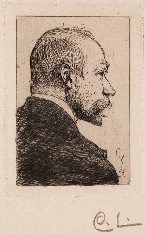 Carl Larsson, CARL LARSSON, etching (II state of II), 1896 (edition of maximum 25 copies), signed in pencil.