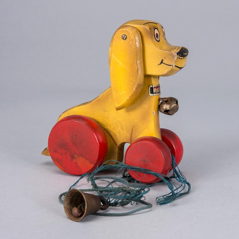 PARTI LEKSAKER, 5 st, bl a trä och plåt, Brio, Lego, Mamod m fl. 1950-60-tal.