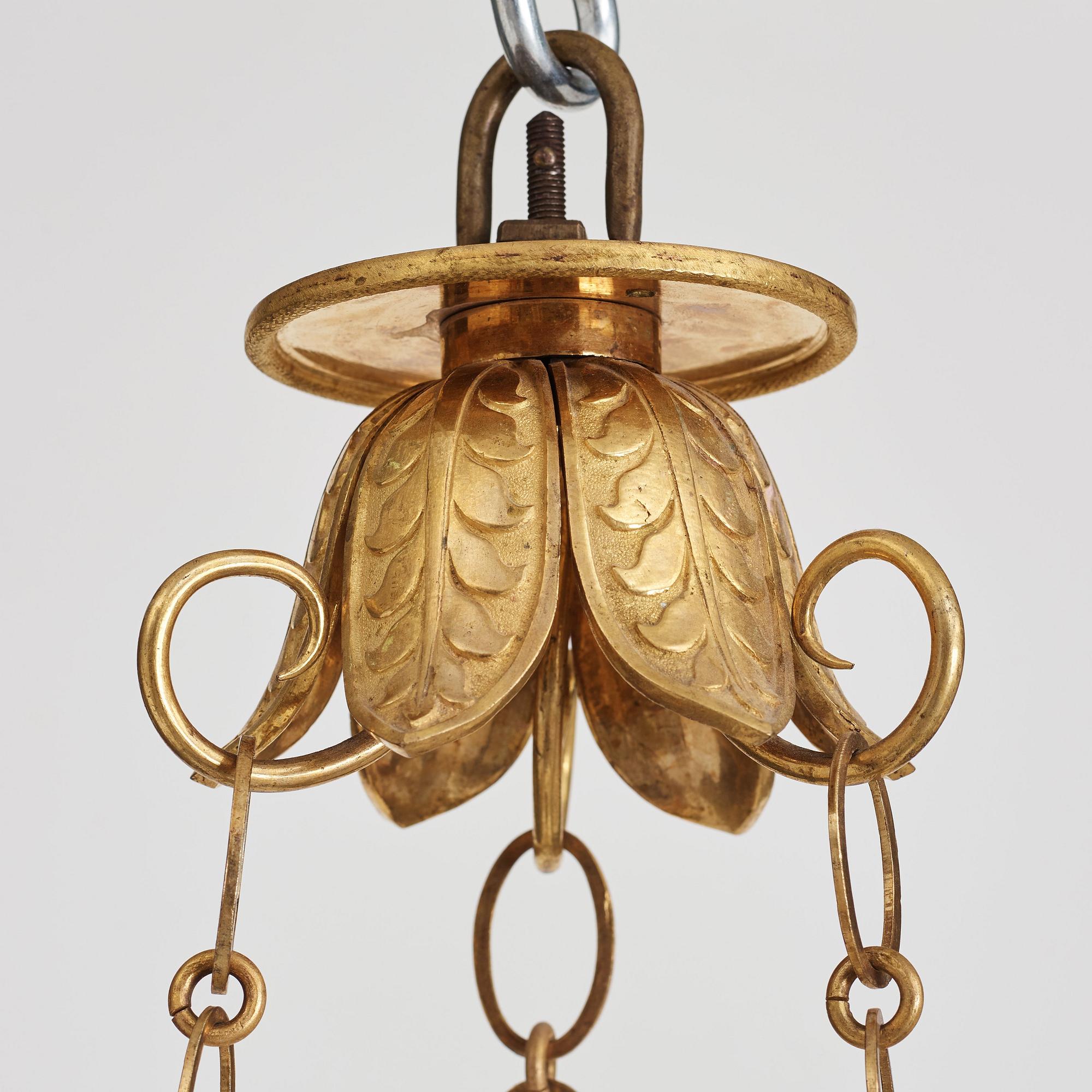 A Swedish Empire 19th century six-light hanging-lamp.