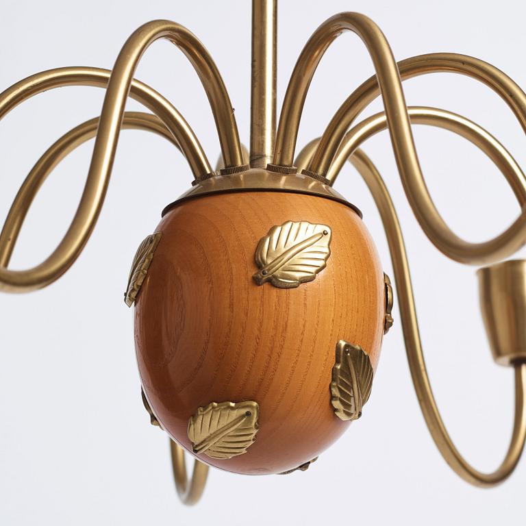 Hans Bergström, ljuskronor, 1 par, modell "10/8", ateljé Lyktan, Åhus, 1940-50-tal.